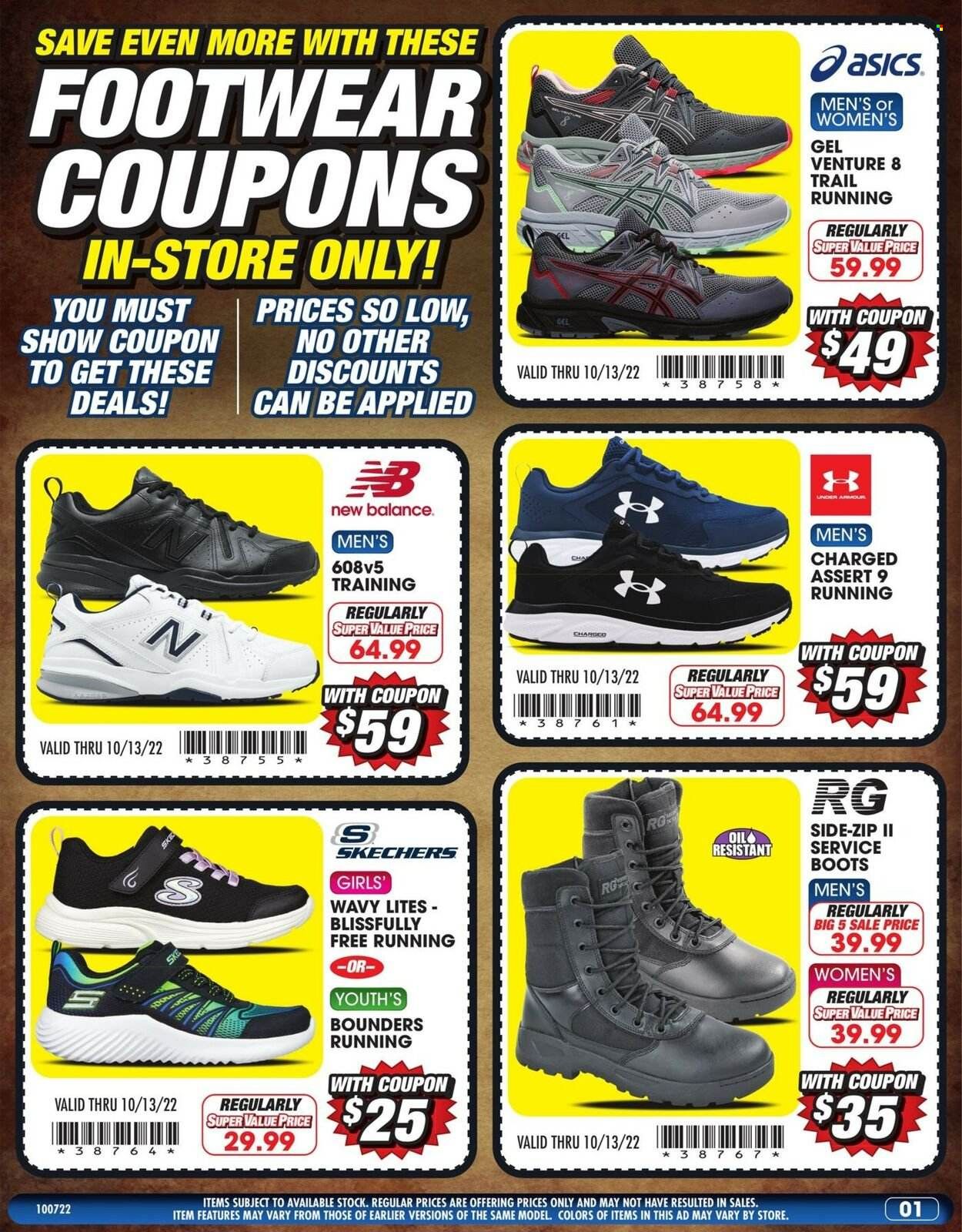 Big 5 (AZ, CA, CO, ID, NM, OR, UT, WA) Weekly Ad Flyer Specials October 7 to October 13, 2022
