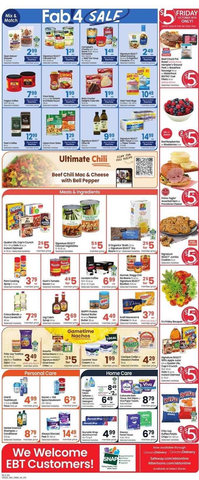 Safeway (WA) Weekly Ad Flyer Specials October 12 to October 18, 2022