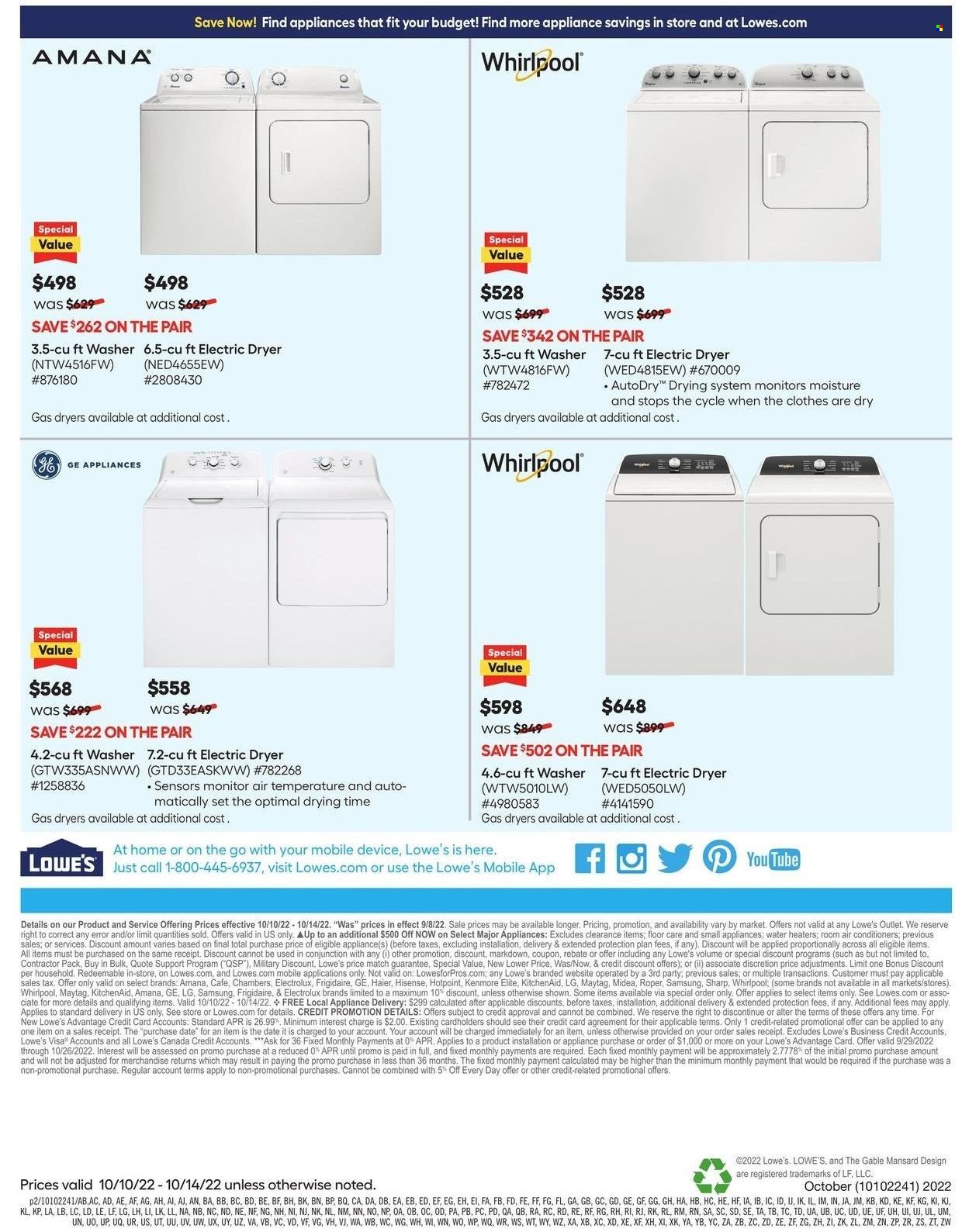 Lowe's Weekly Ad Flyer Specials October 10 to October 14, 2022