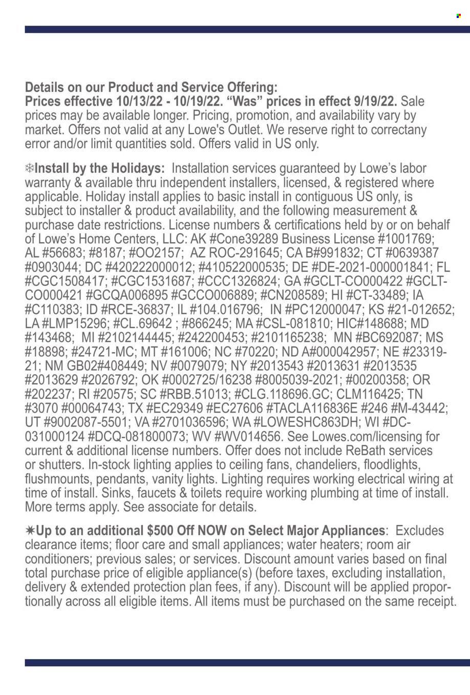 Lowe's Weekly Ad Flyer Specials October 13 to October 19, 2022