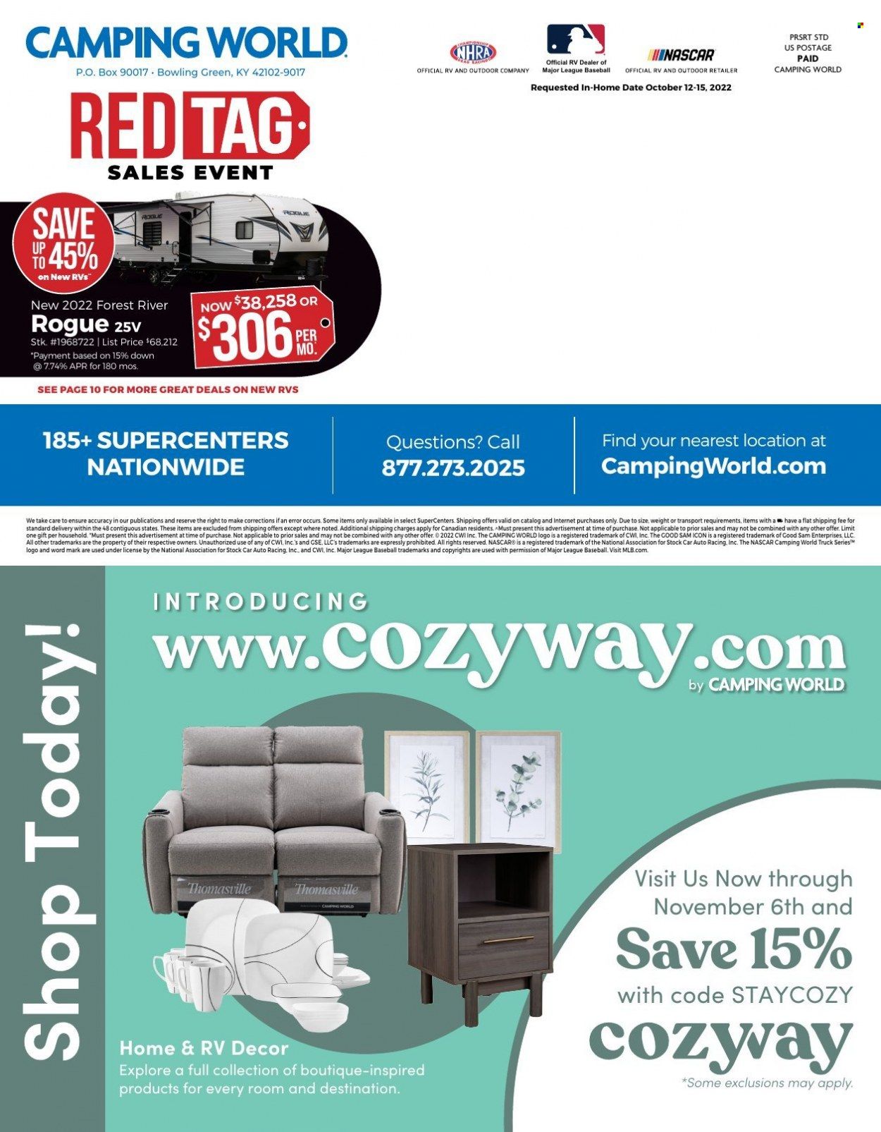 Camping World Weekly Ad Flyer Specials October 10 to November 6, 2022