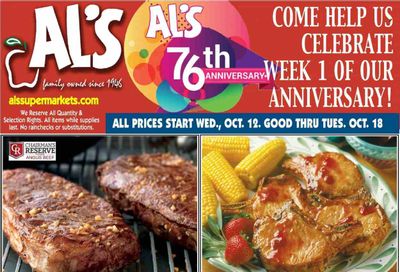 Al's Supermarket (IN) Weekly Ad Flyer Specials October 12 to October 18, 2022
