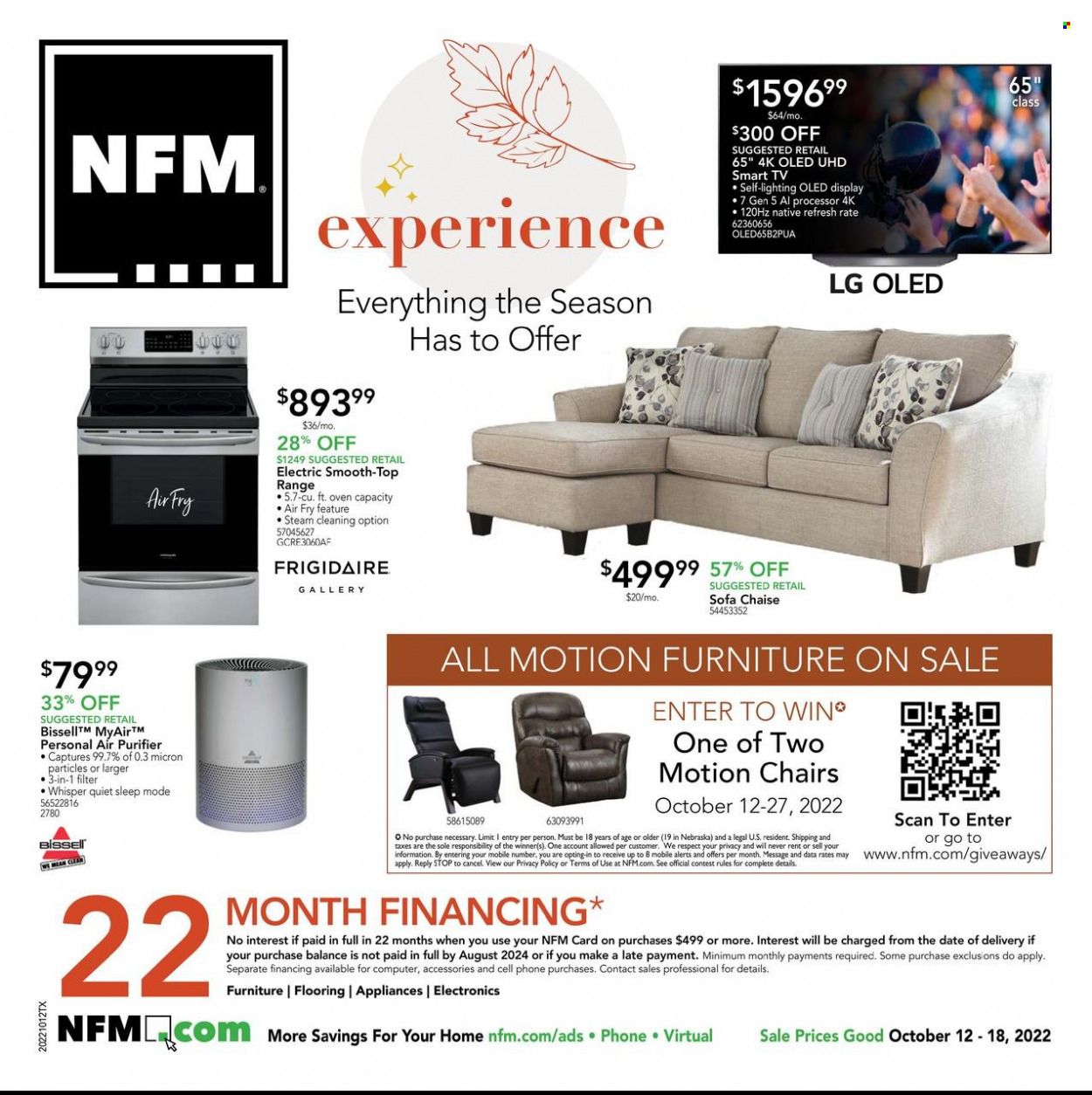 Nebraska Furniture Mart (IA, KS, NE, TX) Weekly Ad Flyer Specials October 12 to October 18, 2022