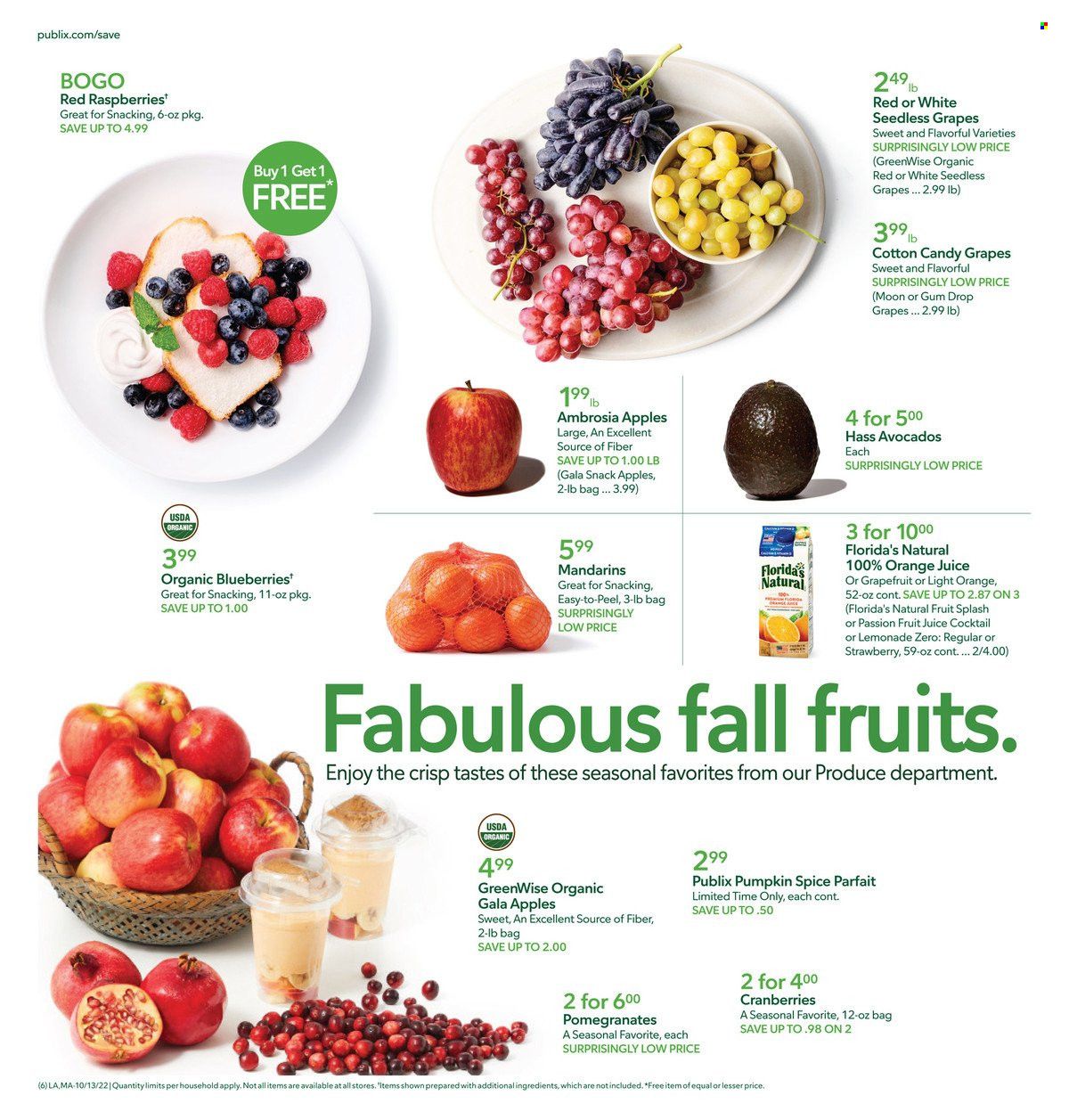 Publix (AL, FL, GA, NC, SC, TN) Weekly Ad Flyer Specials October 13 to October 19, 2022