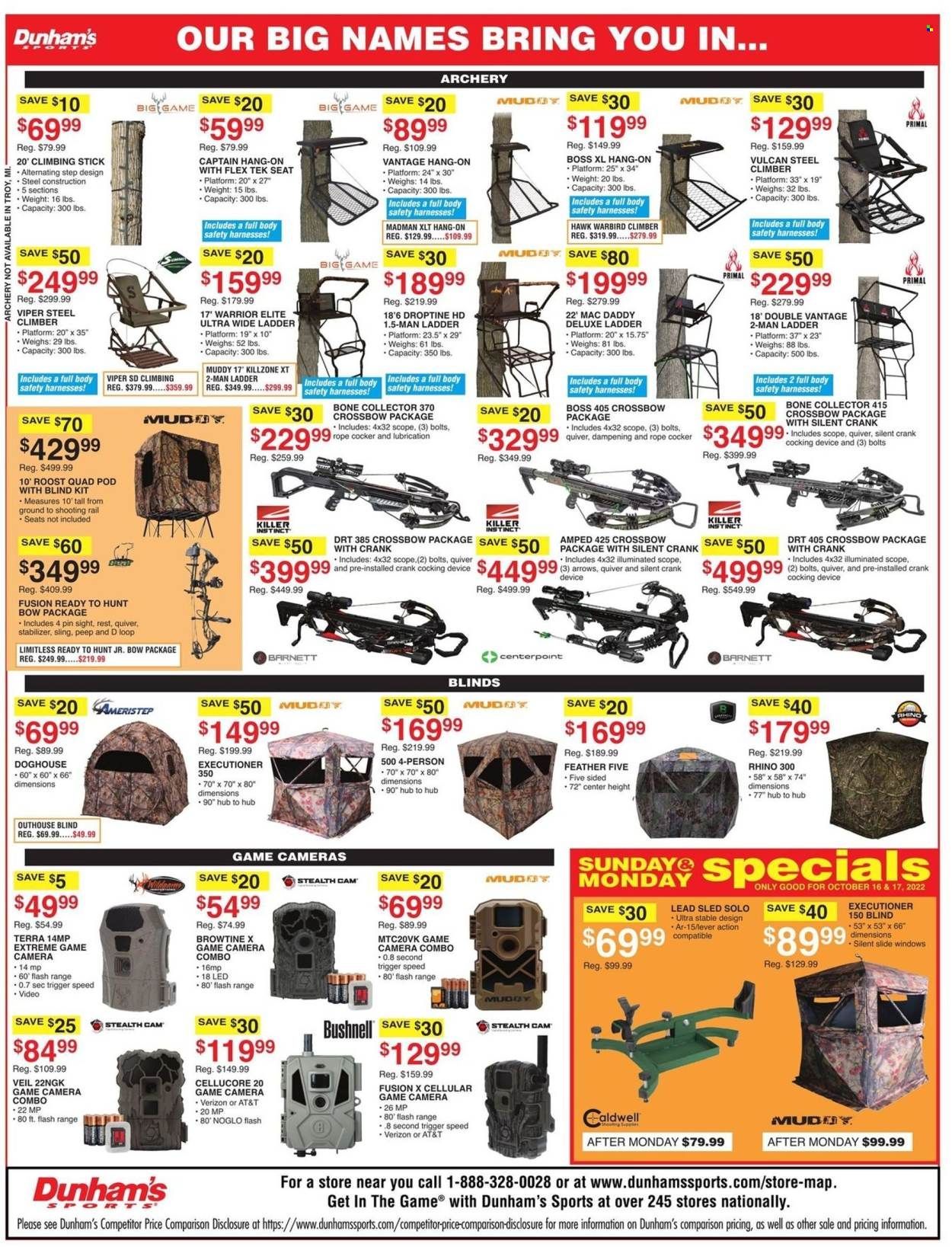 Dunham's Sports Weekly Ad Flyer Specials October 15 to October 20, 2022