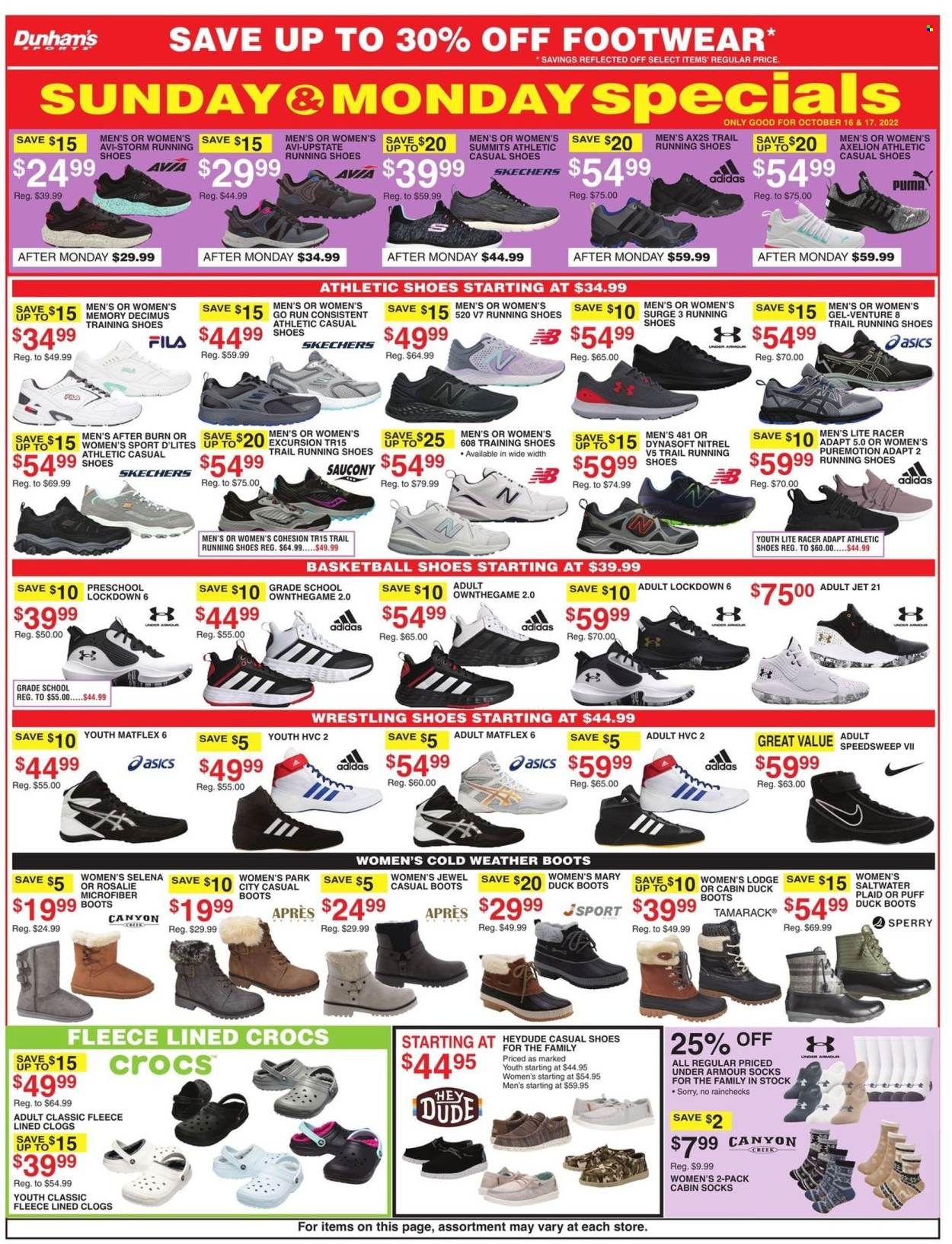 Dunham's Sports (MI, PA, WI) Weekly Ad Flyer Specials October 15 to October 20, 2022