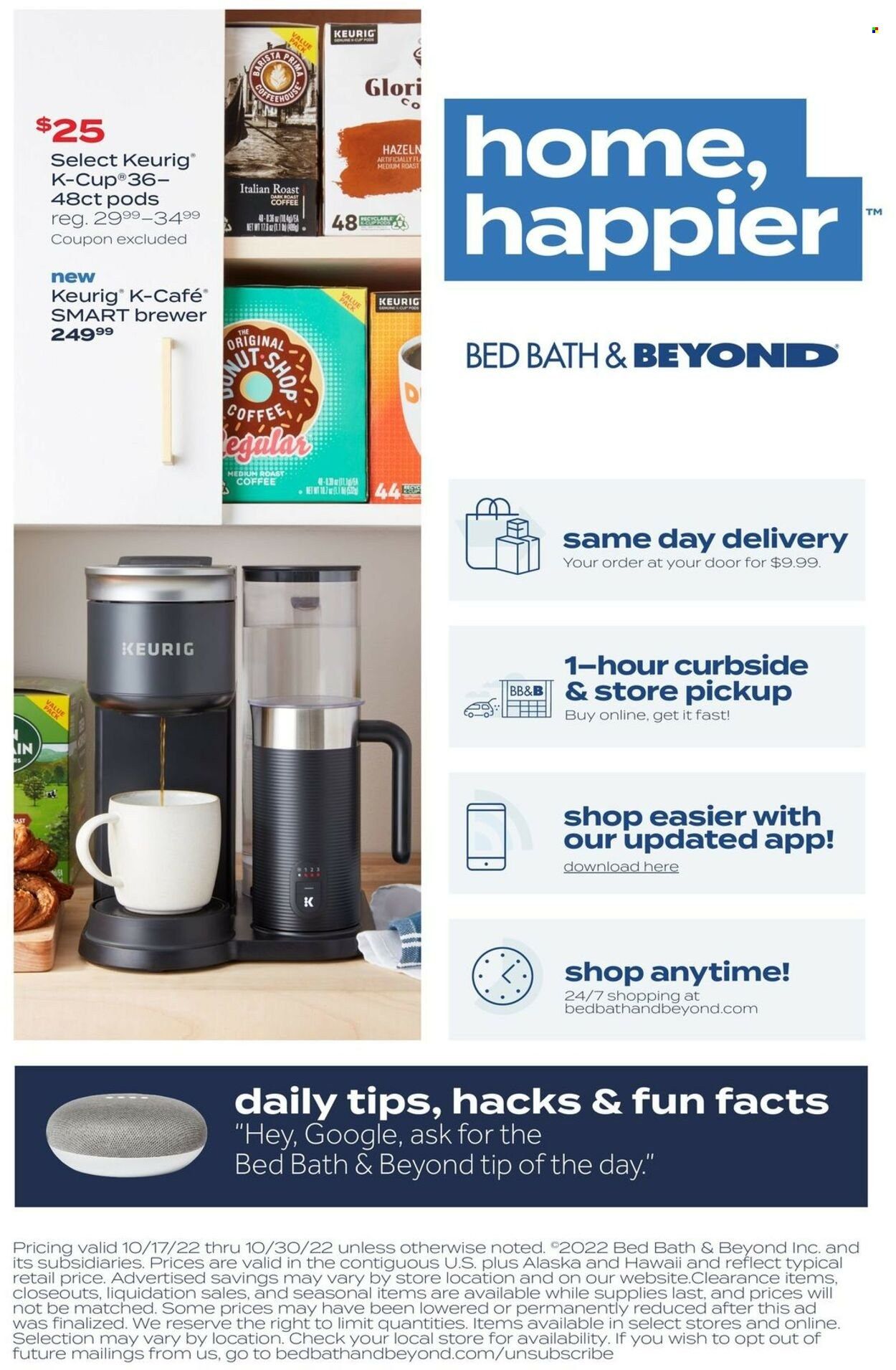 Bed Bath & Beyond Weekly Ad Flyer Specials October 17 to October 30, 2022