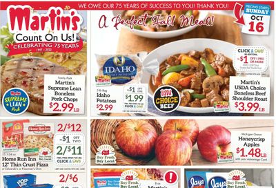 Martin’s (IN, MI) Weekly Ad Flyer Specials October 16 to October 22, 2022
