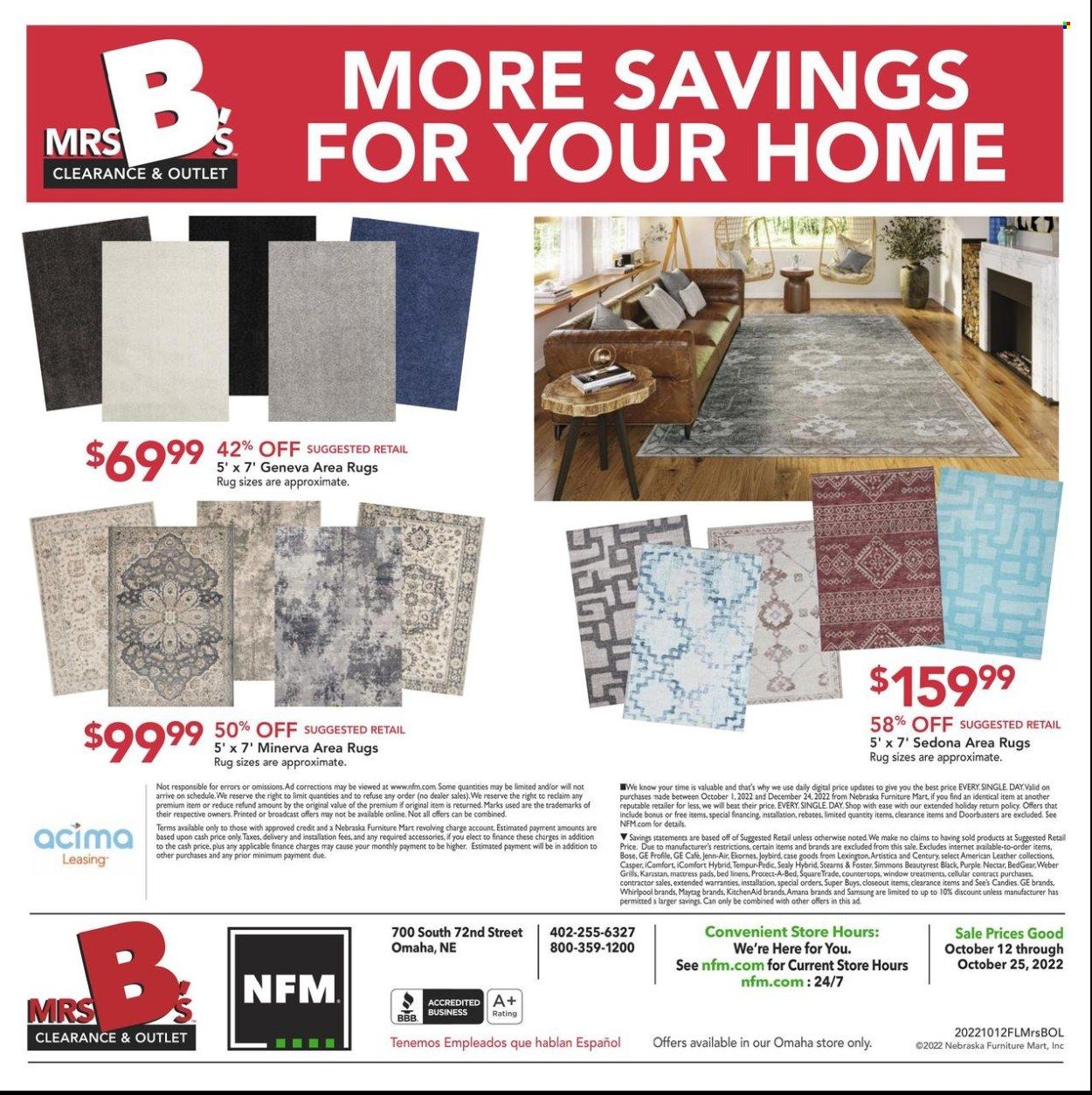Nebraska Furniture Mart (IA, KS, NE, TX) Weekly Ad Flyer Specials October 12 to October 25, 2022