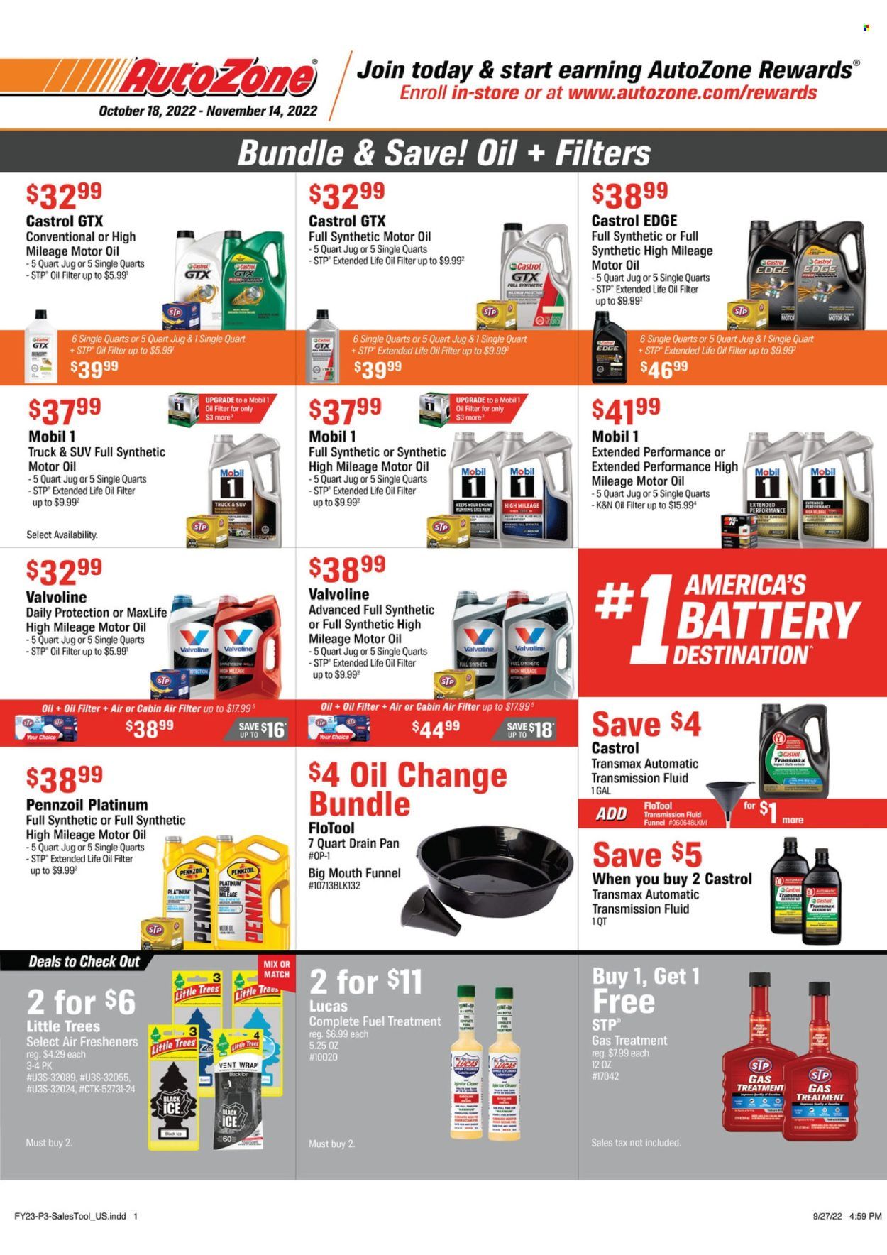 Autozone Weekly Ad Flyer Specials October 18 to November 14, 2022