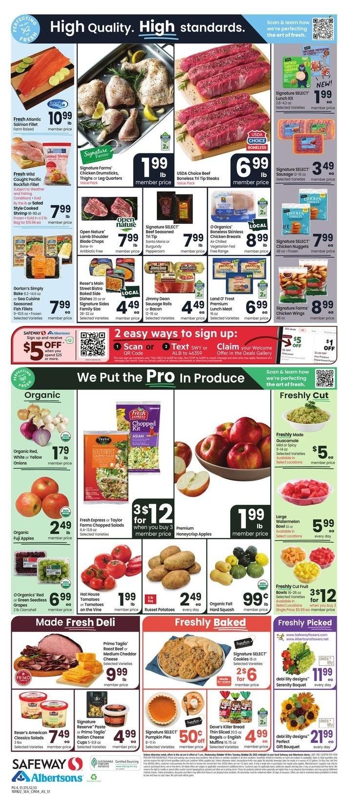 Safeway (WA) Weekly Ad Flyer Specials October 19 to October 25, 2022