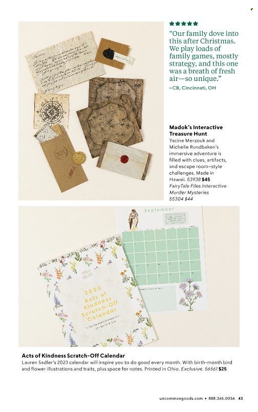 Uncommon Goods Weekly Ad Flyer Specials October 18 to January 1, 2023