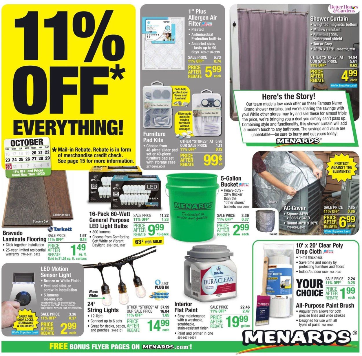 Menards Weekly Ad Flyer Specials October 20 to October 30, 2022