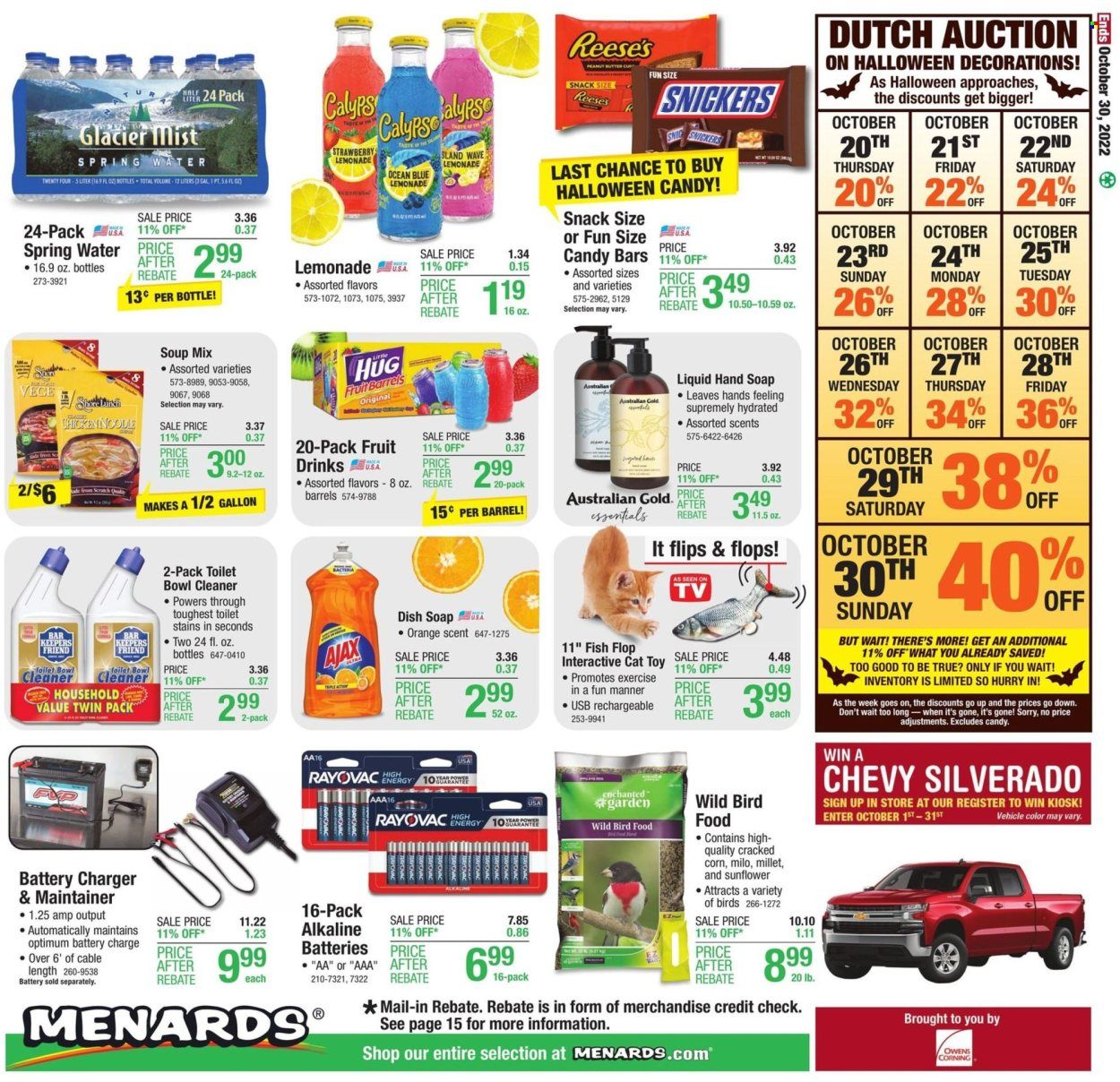 Menards Weekly Ad Flyer Specials October 20 to October 30, 2022