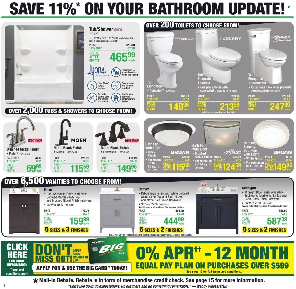 Menards Weekly Ad Flyer Specials October 20 to October 30, 2022