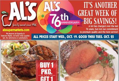 Al's Supermarket (IN) Weekly Ad Flyer Specials October 19 to October 25, 2022