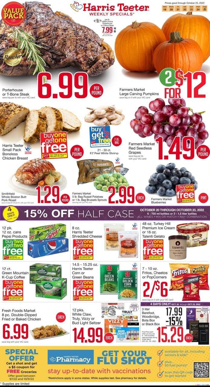 Harris Teeter Weekly Ad Flyer Specials October 19 to October 25, 2022