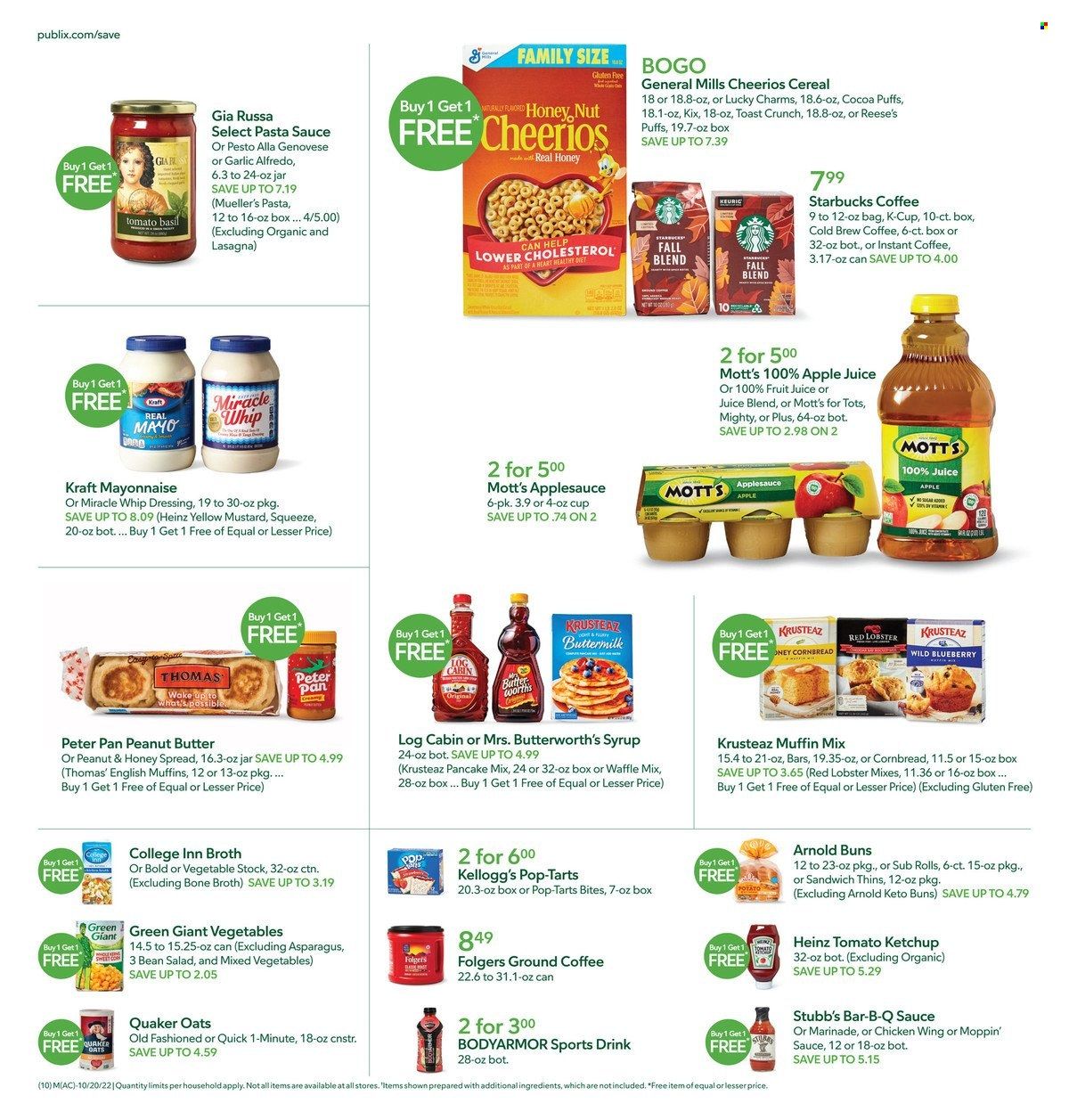 Publix (AL, FL, GA, NC, SC, TN) Weekly Ad Flyer Specials October 20 to October 26, 2022