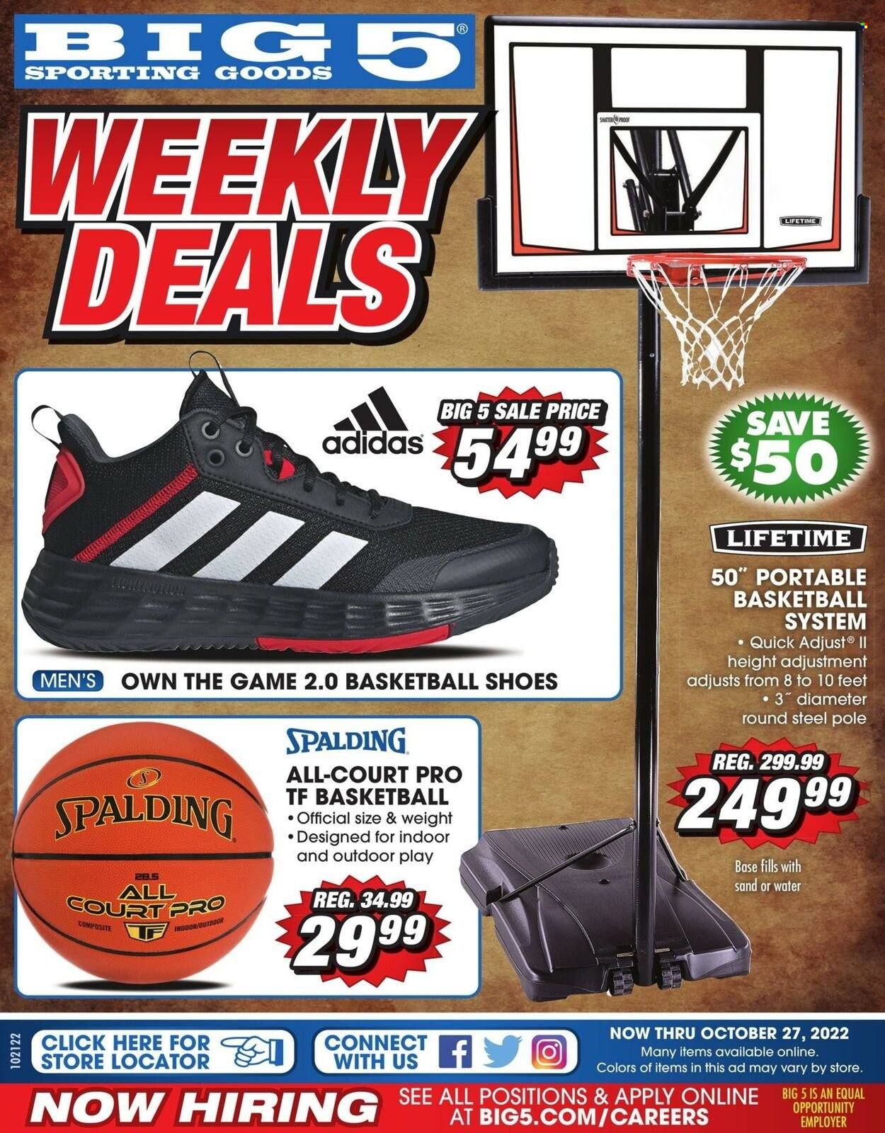 Big 5 (AZ, CA, CO, ID, NM, OR, UT, WA) Weekly Ad Flyer Specials October 21 to October 27, 2022