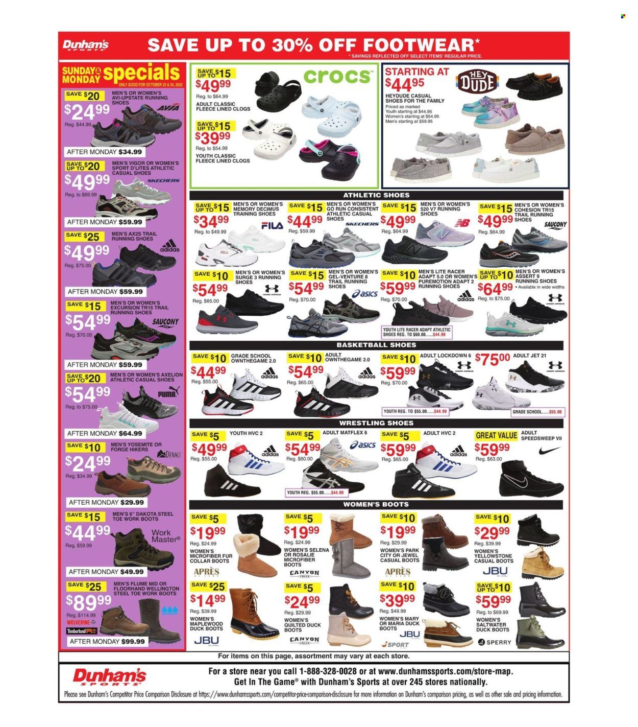 Dunham's Sports (WI) Weekly Ad Flyer Specials October 22 to October 27, 2022