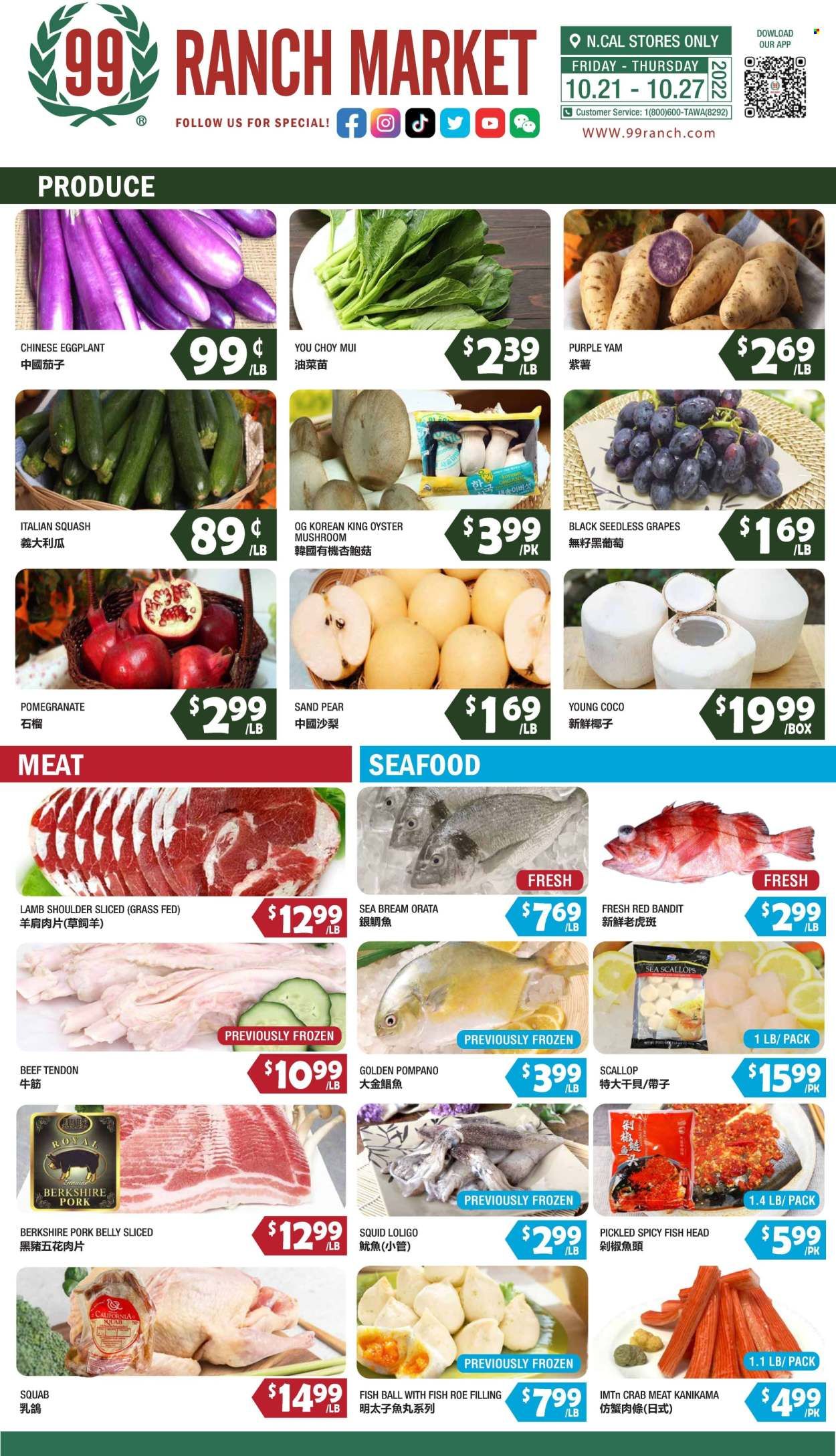 99 Ranch Market (92, CA) Weekly Ad Flyer Specials October 21 to October 27, 2022