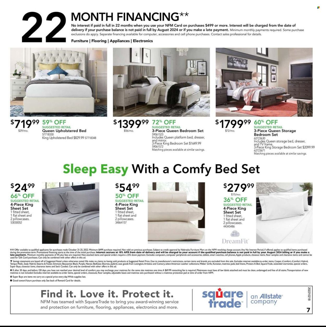 Nebraska Furniture Mart (IA, KS, NE, TX) Weekly Ad Flyer Specials October 21 to October 25, 2022