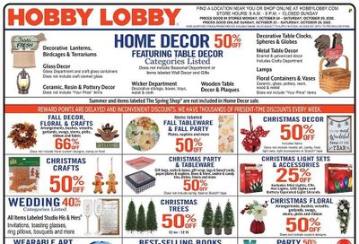 Hobby Lobby Weekly Ad Flyer Specials October 23 to October 29, 2022
