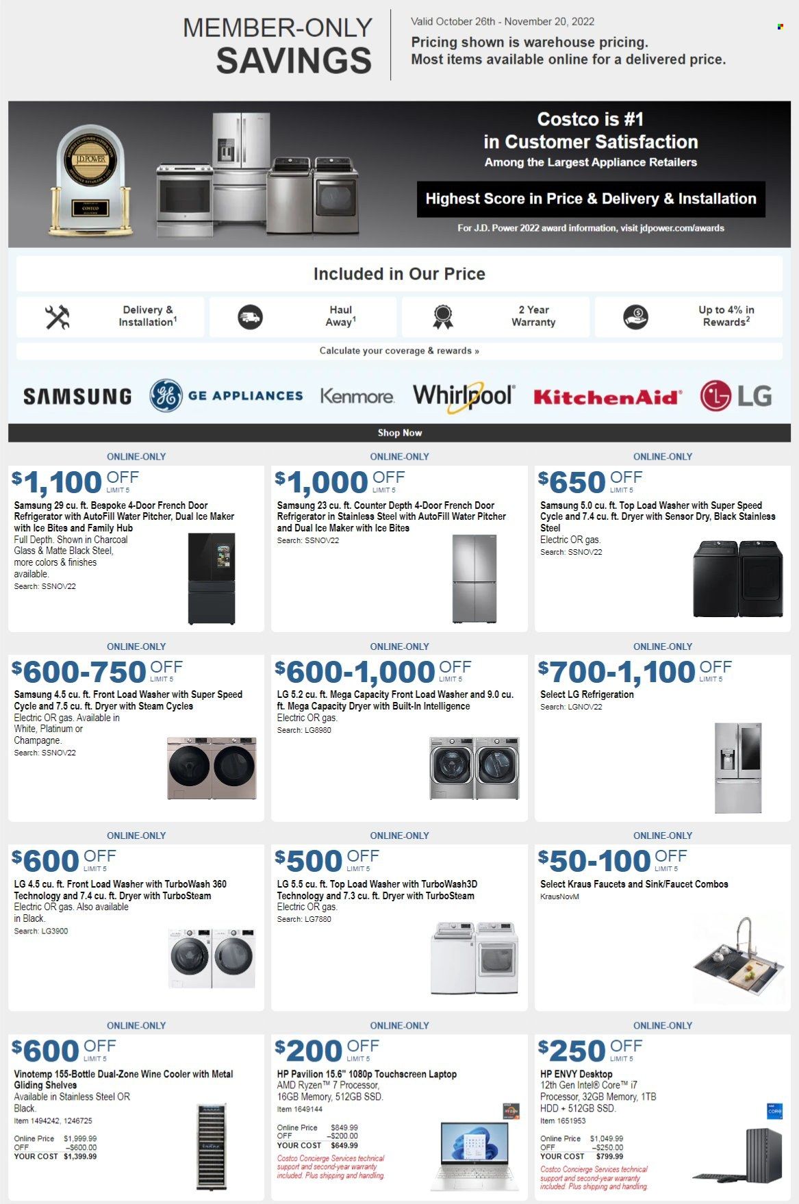 Costco Weekly Ad Flyer Specials October 26 to November 20, 2022