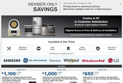 Costco Weekly Ad Flyer Specials October 26 to November 20, 2022
