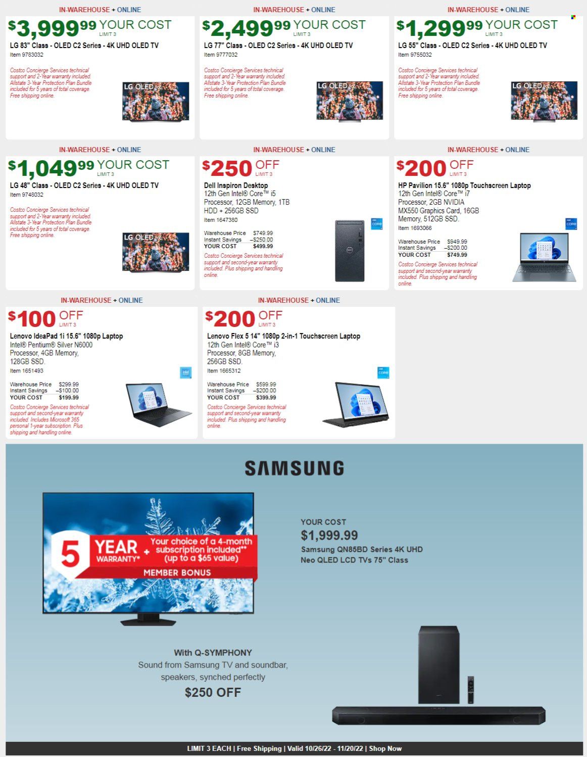 Costco Weekly Ad Flyer Specials October 26 to November 20, 2022