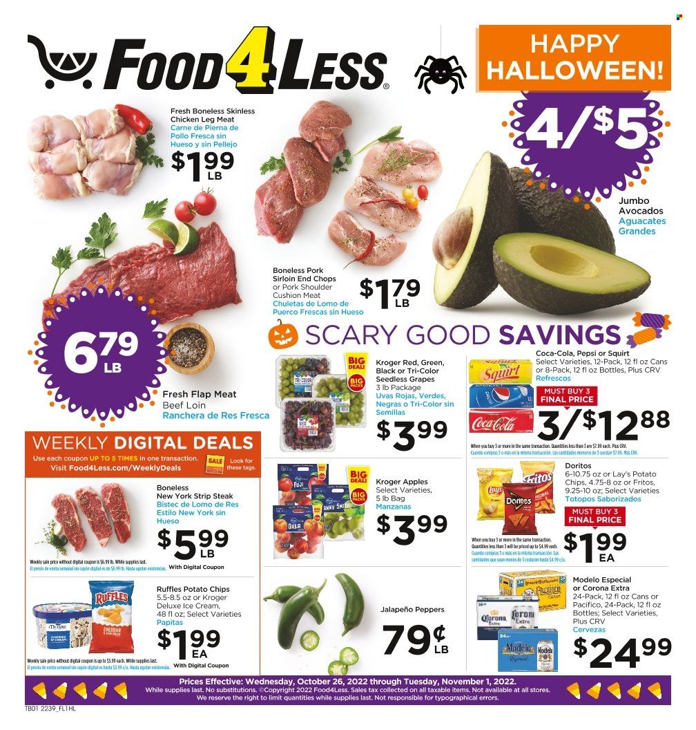 Food 4 Less (CA) Weekly Ad Flyer Specials October 26 to November 1, 2022