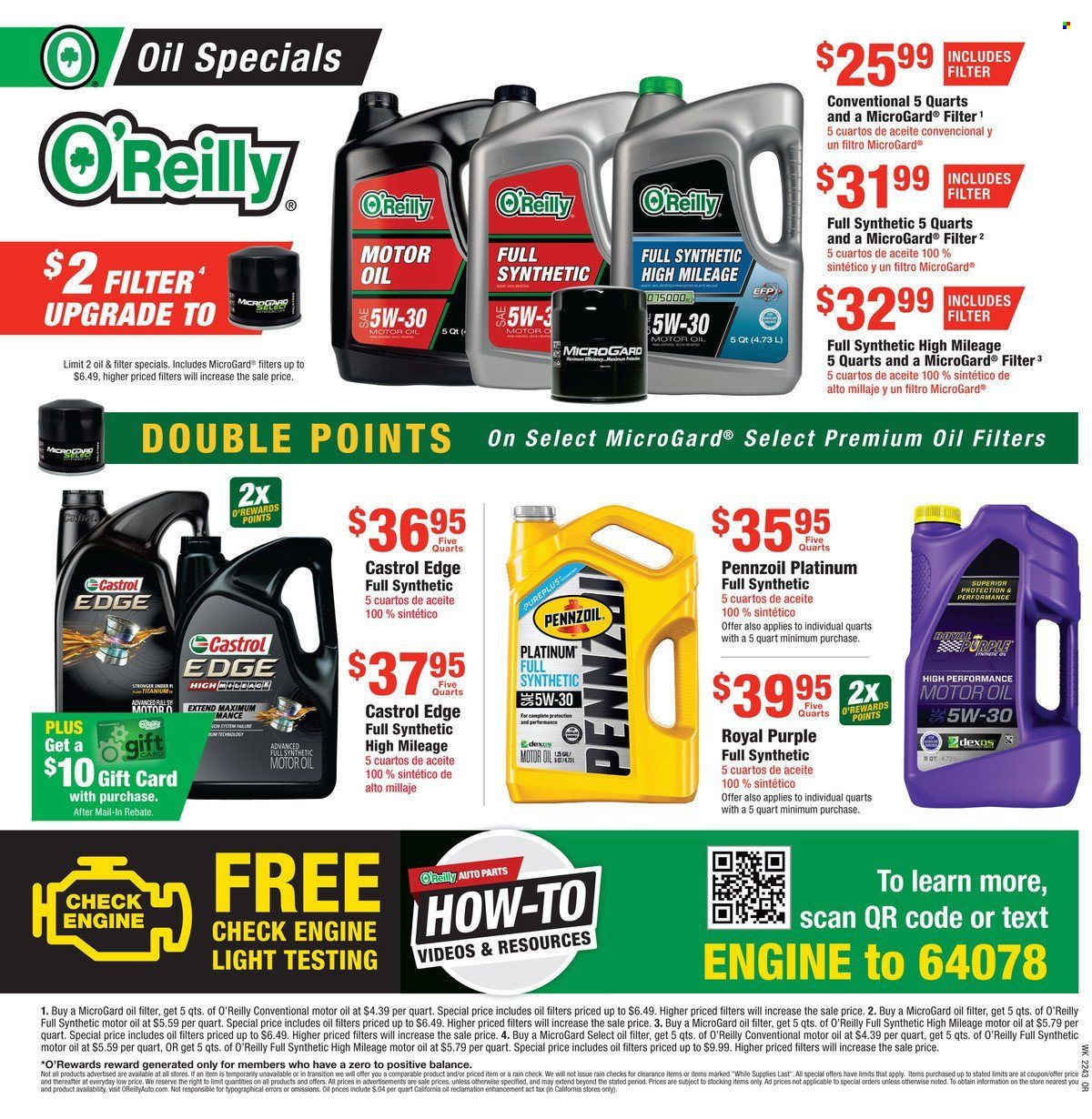 O'Reilly Auto Parts Weekly Ad Flyer Specials October 26 to November 29, 2022