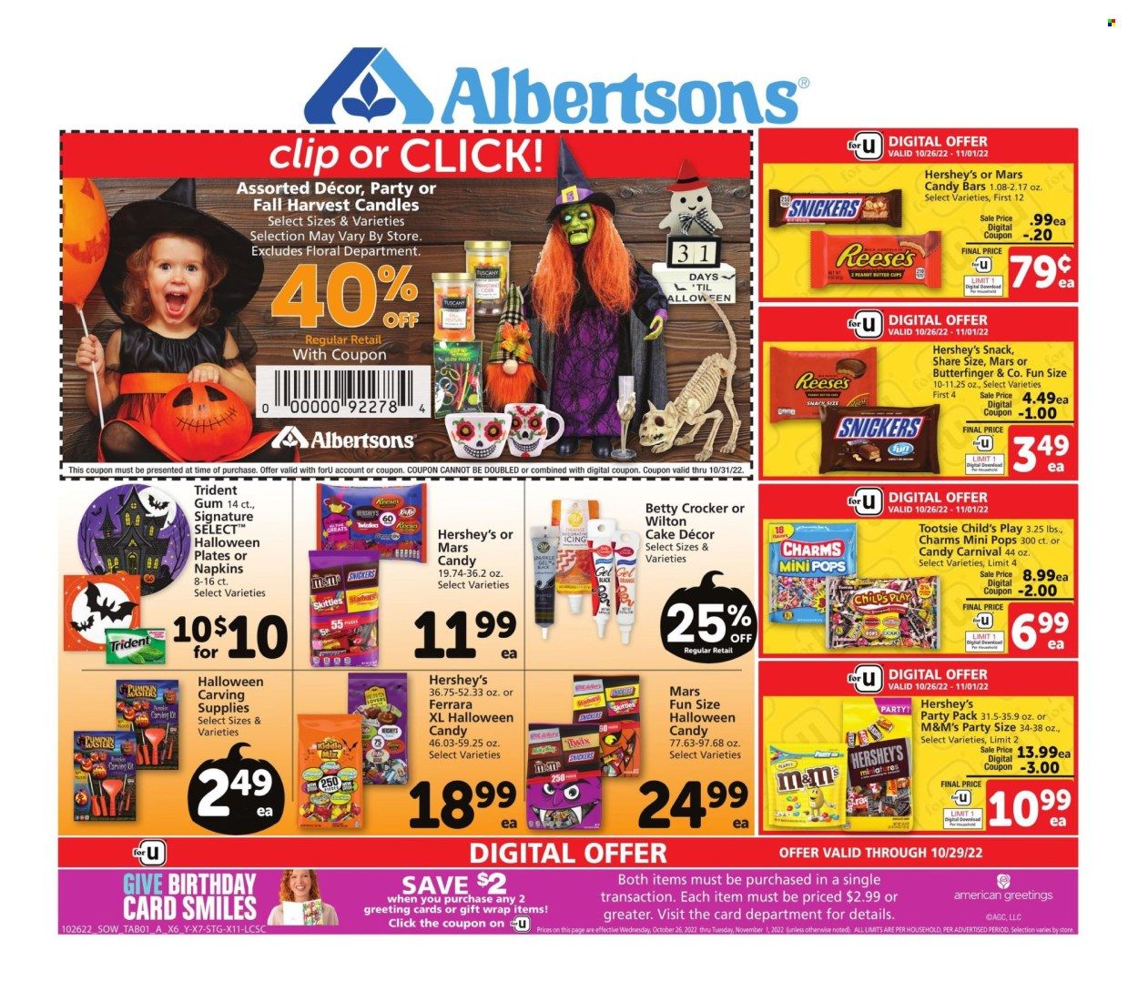 Albertsons (UT) Weekly Ad Flyer Specials October 26 to November 1, 2022