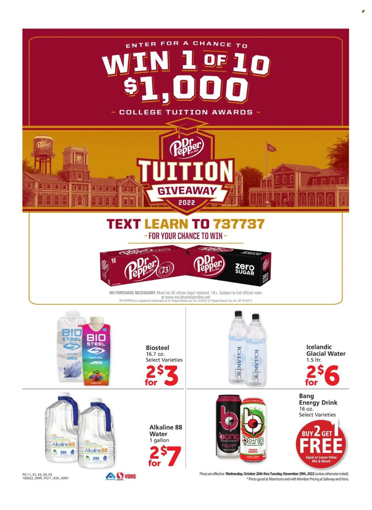 Albertsons (AZ, NM, NV, TX) Weekly Ad Flyer Specials October 26 to November 29, 2022