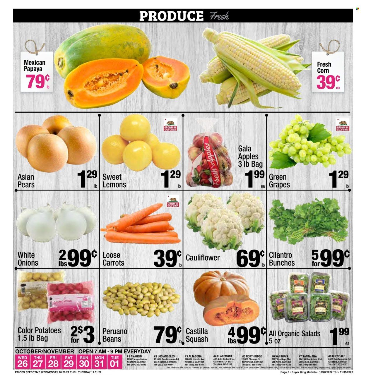 Super King Markets (CA) Weekly Ad Flyer Specials October 26 to November 1, 2022