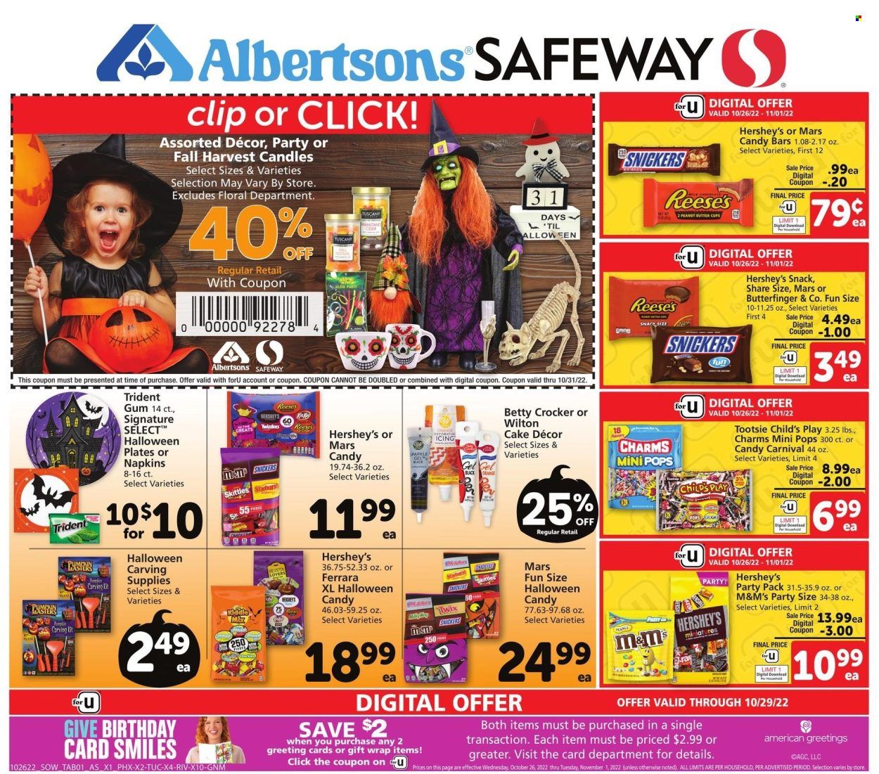 Safeway (AZ, CO, ID, MT, NE, NM) Weekly Ad Flyer Specials October 26 to November 1, 2022