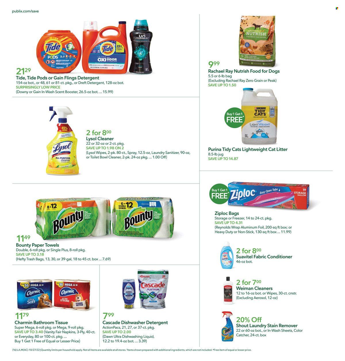 Publix (AL, FL, GA, NC, SC, TN) Weekly Ad Flyer Specials October 27 to November 2, 2022