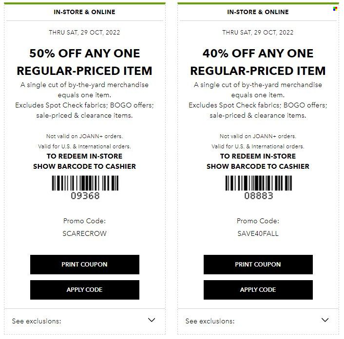 JOANN Weekly Ad Flyer Specials October 29 to October 29, 2022