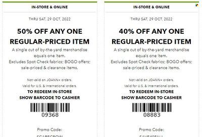 JOANN Weekly Ad Flyer Specials October 29 to October 29, 2022