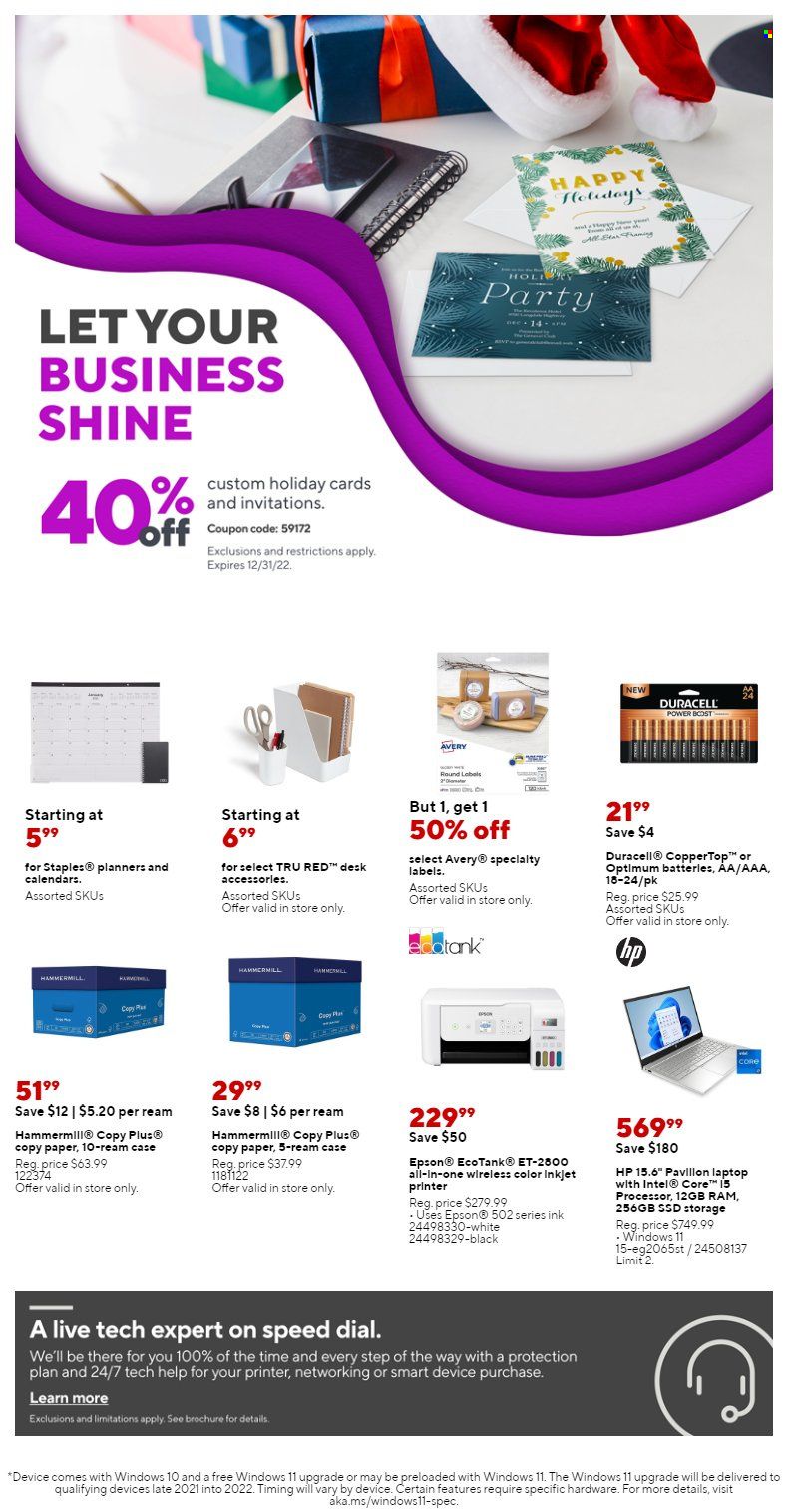 Staples Weekly Ad Flyer Specials October 30 to November 5, 2022