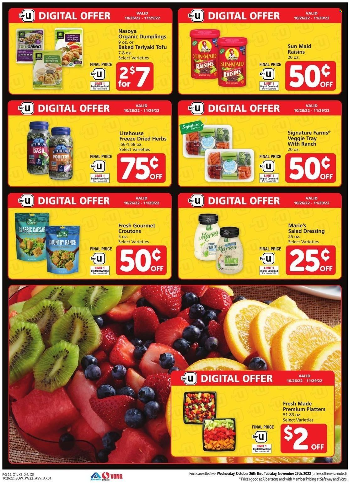 Safeway (AZ, CO, ID, MT, NE, NM) Weekly Ad Flyer Specials October 26 to November 29, 2022