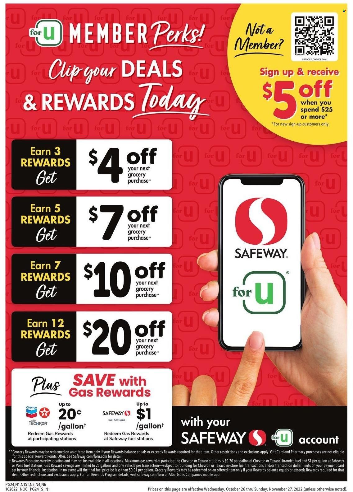 Safeway (CA, HI, OR, WA) Weekly Ad Flyer Specials October 26 to November 27, 2022