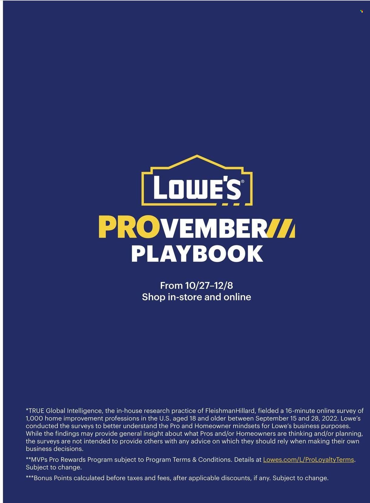 Lowe's Weekly Ad Flyer Specials October 27 to December 8, 2022