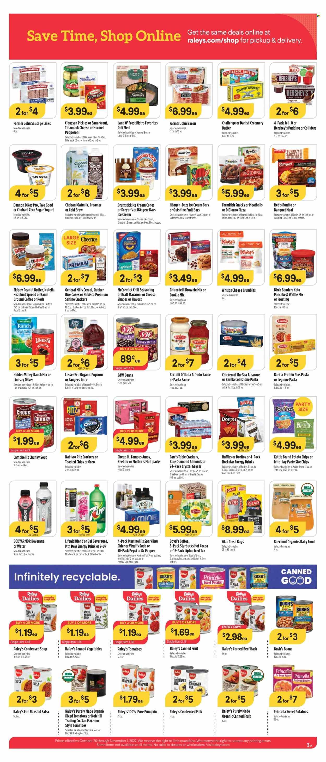 Raley's (CA, NV) Weekly Ad Flyer Specials October 26 to November 1, 2022