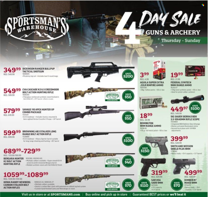 Sportsman's Warehouse Weekly Ad Flyer Specials October 27 to October 30, 2022