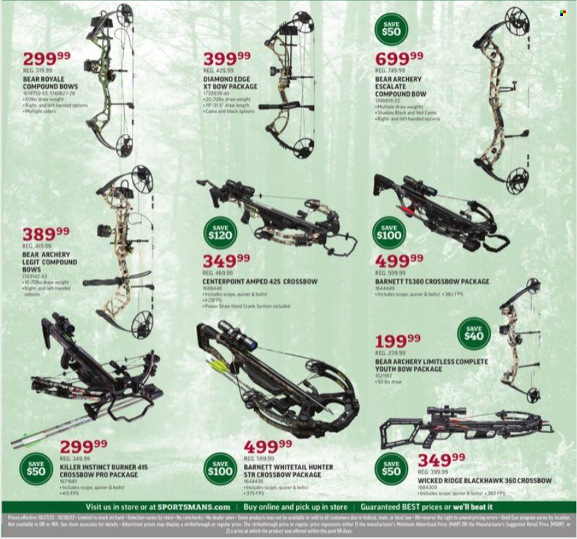 Sportsman's Warehouse Weekly Ad Flyer Specials October 27 to October 30, 2022