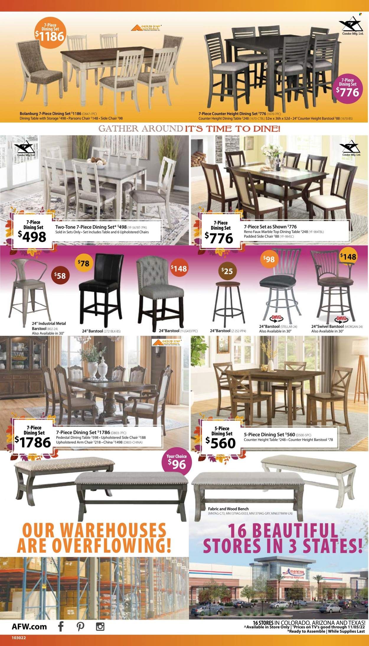 American Furniture Warehouse (AZ, CO, TX) Weekly Ad Flyer Specials October 30 to November 5, 2022
