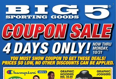 Big 5 (AZ, CA, CO, ID, NM, OR, UT, WA) Weekly Ad Flyer Specials October 28 to October 31, 2022