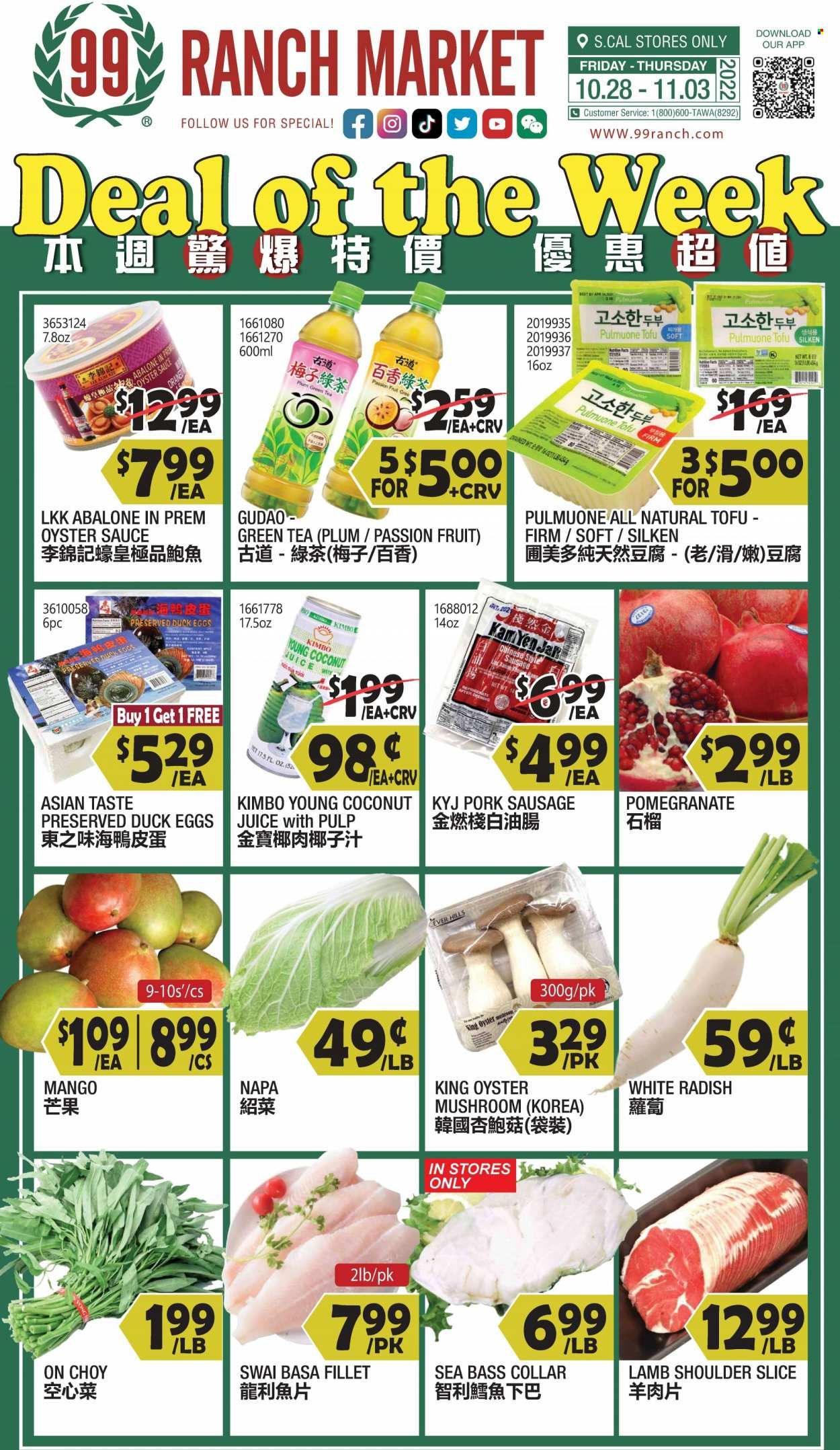 99 Ranch Market (40, CA) Weekly Ad Flyer Specials October 28 to November 3, 2022