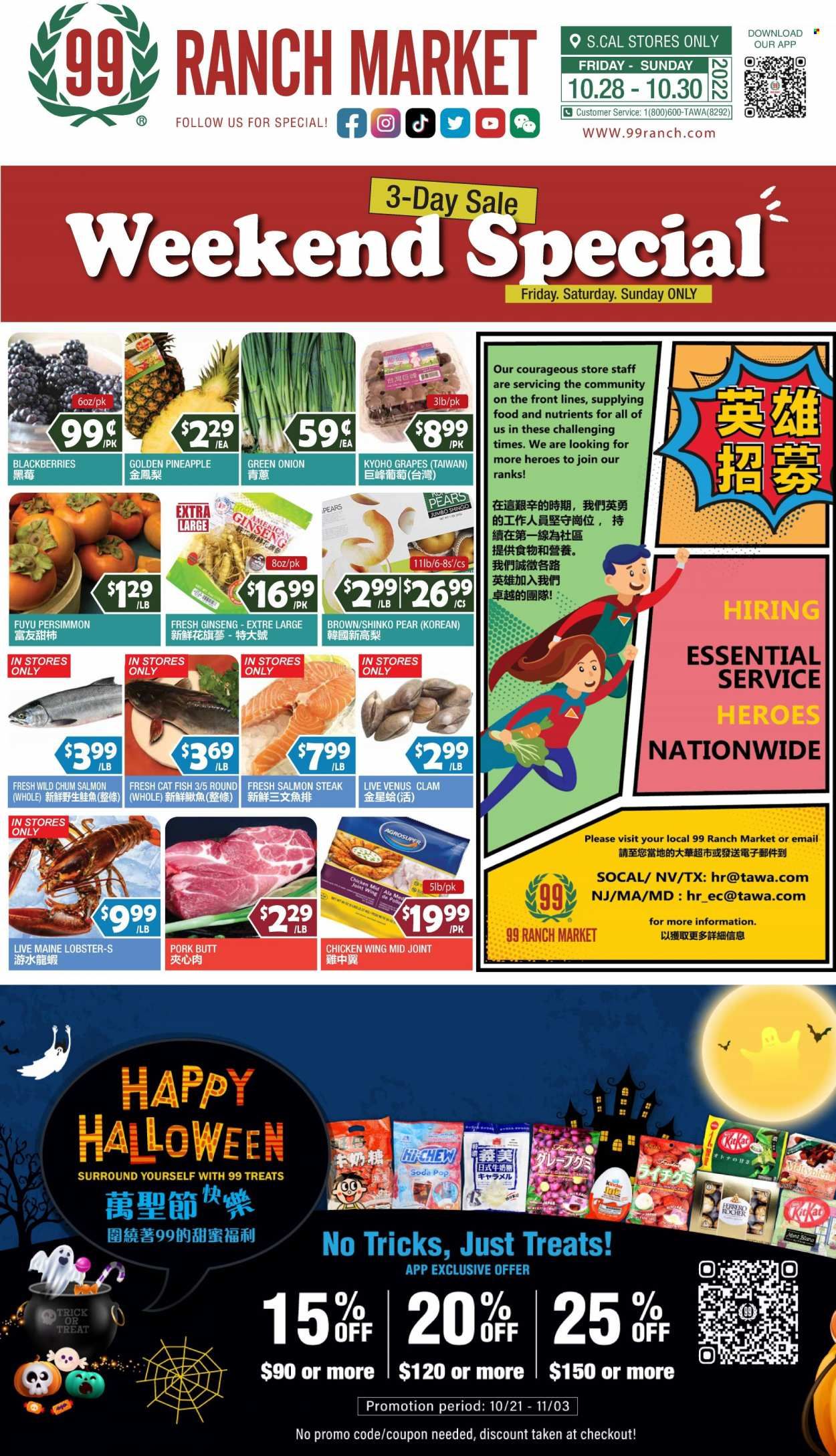 99 Ranch Market (40, CA) Weekly Ad Flyer Specials October 28 to November 3, 2022